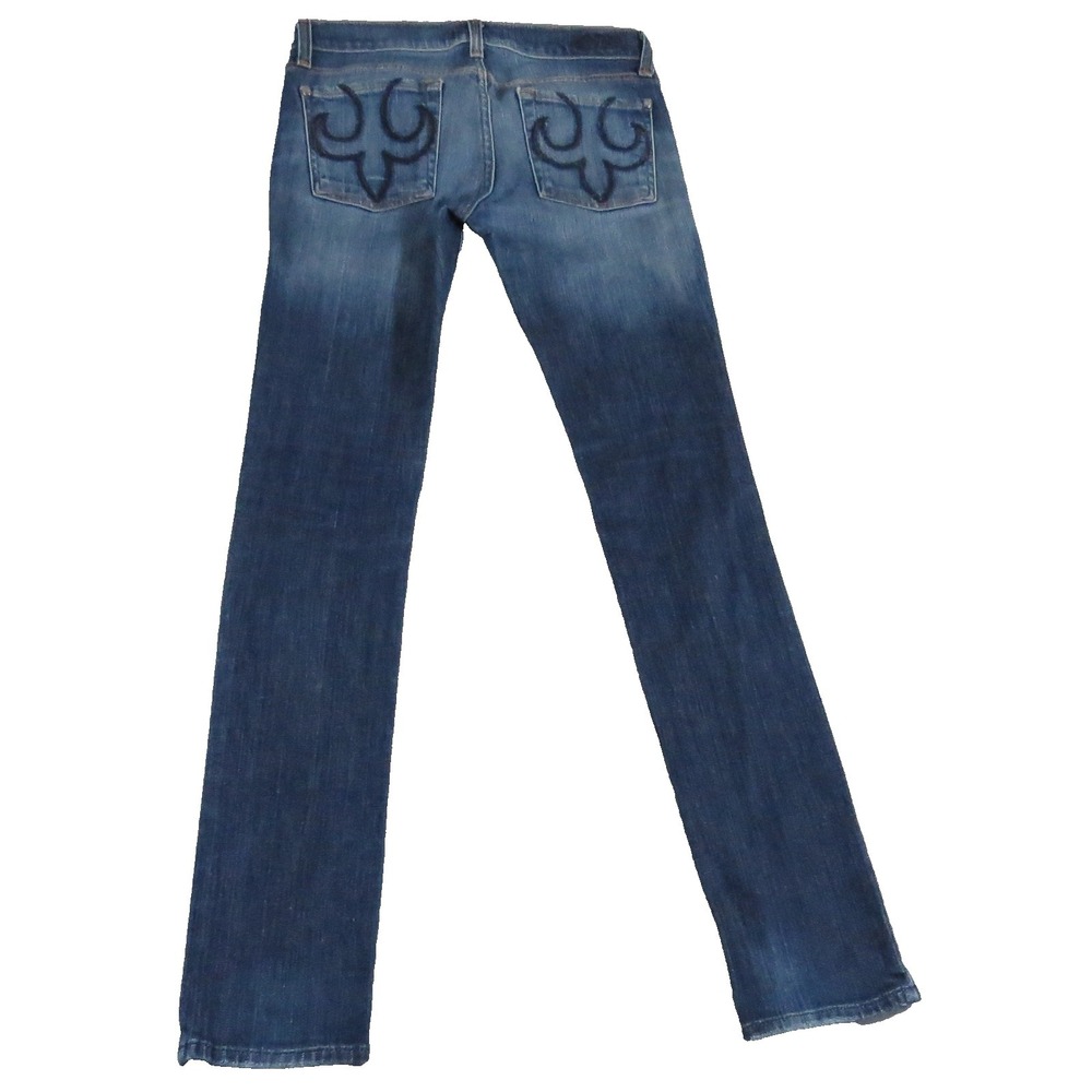 Express DPD Pencil Leg Jeans Women 27 Medium‎ Wash Blue Stretch Denim Casual EUC